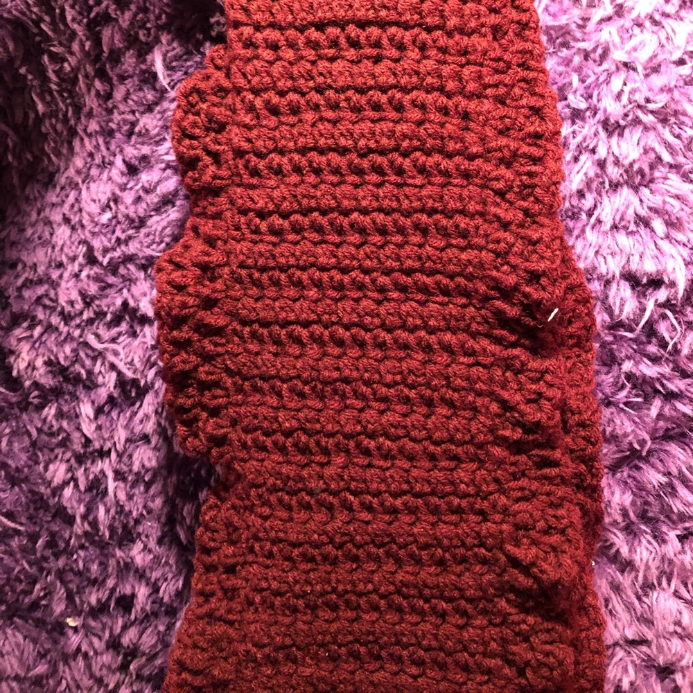 Burgundy Knit Infinity Scarf